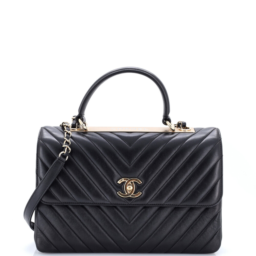 Chanel Medium Trendy CC Top Handle Bag Chevron Lambskin